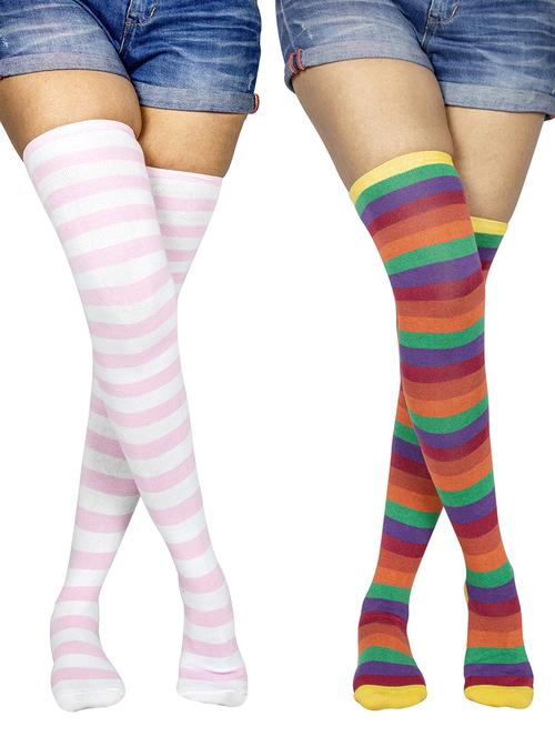 pack of 2 striped stockings - 18880204 - Very Small Image - 1