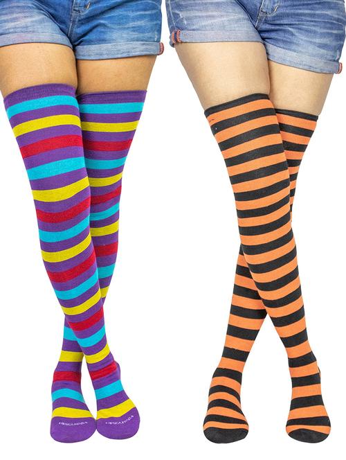 pack of 2 striped stockings - 18880205 - Very Small Image - 1