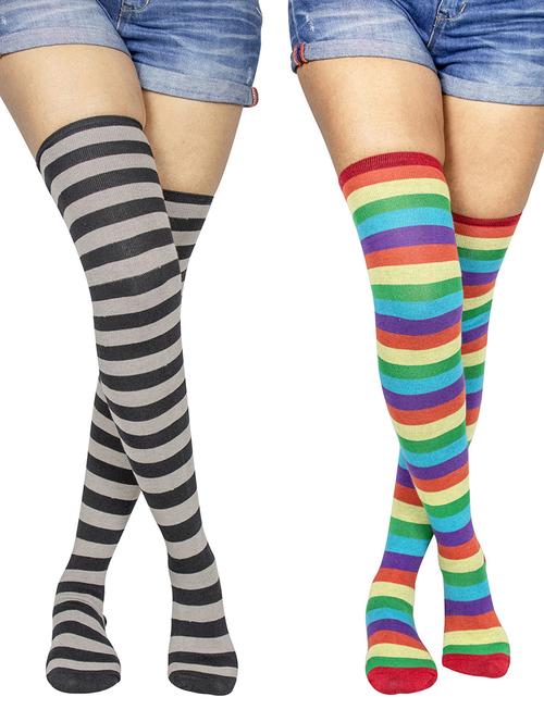 pack of 2 striped stockings - 18880257 - Very Small Image - 1
