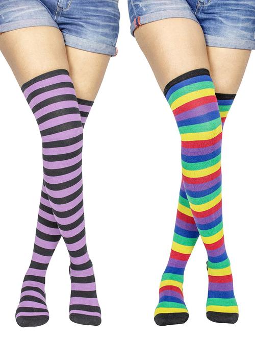 pack of 2 striped stockings - 18880262 - Very Small Image - 1