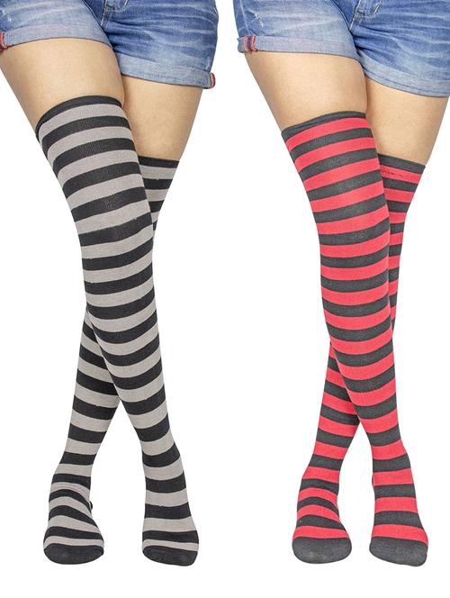 pack of 2 multi colored cotton stocking - 18880483 - Very Small Image - 1