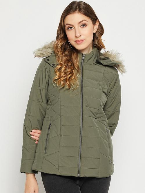 green quilted hooded jacket - 18880944 - Very Small Image - 1