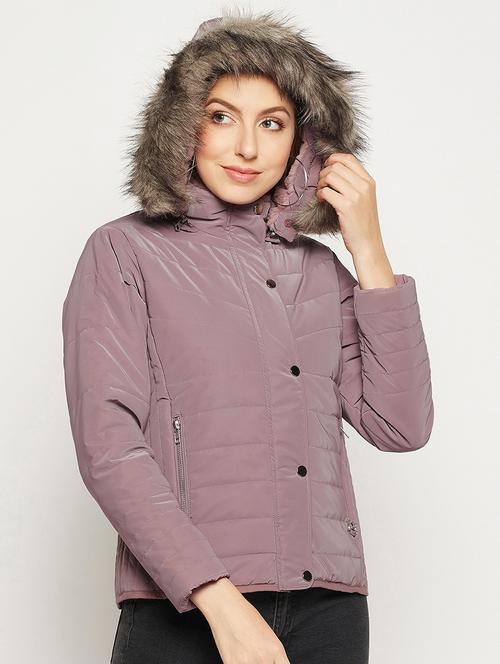 purple quilted hooded jacket - 18880947 - Very Small Image - 1