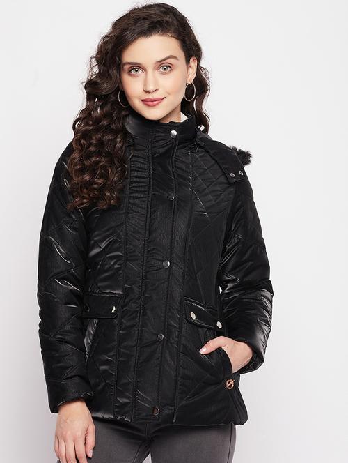 black quilted hooded jacket - 18880953 - Very Small Image - 1