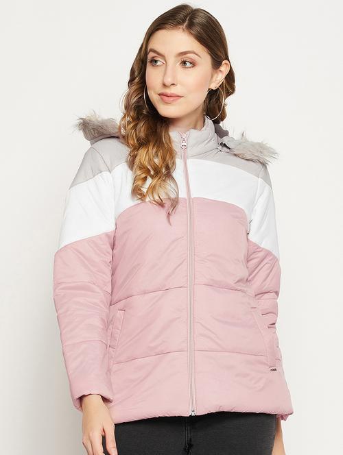 colour blocked quilted hooded jacket - 18880963 - Very Small Image - 1