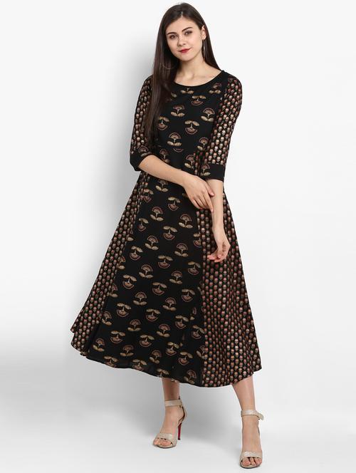 multi coloured flared printed kurta - 18880985 - Very Small Image - 1