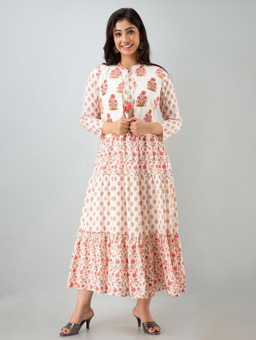 cream cotton maxi dress - 18881165 - Very Small Image - 1