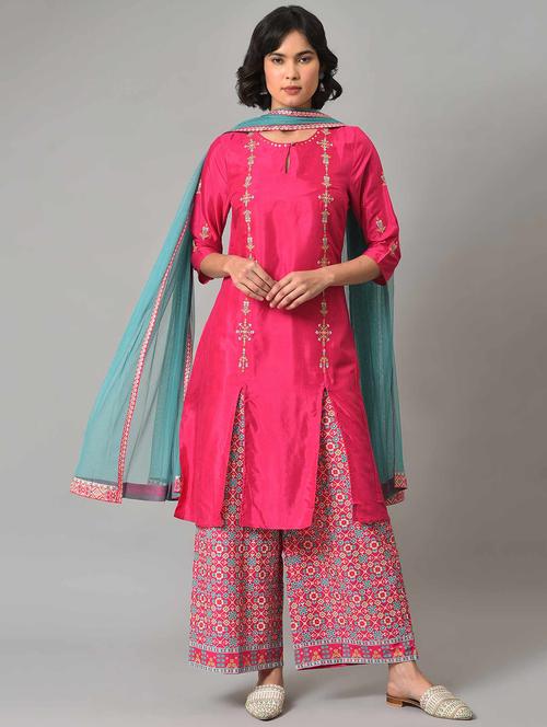 front slit kurta set - 18882630 - Very Small Image - 1
