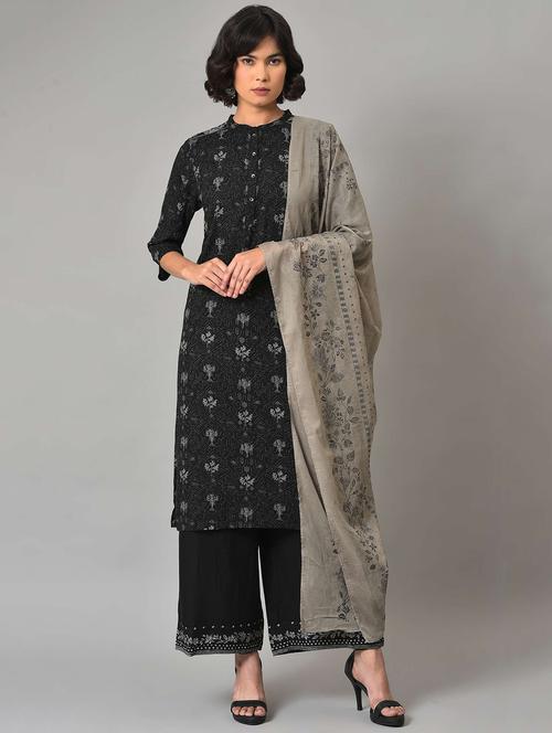 printed straight kurta set - 18882638 - Very Small Image - 1
