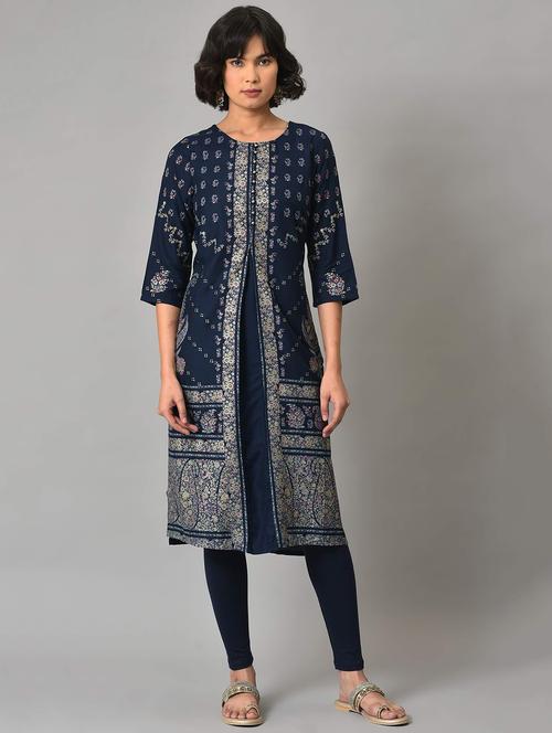 front slit kurta set - 18882644 - Very Small Image - 1