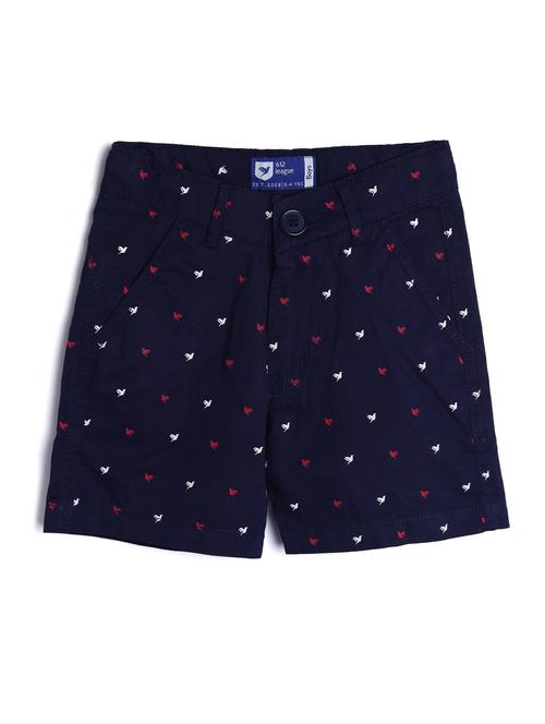 blue printed polyester blend shorts - 18882715 - Very Small Image - 1