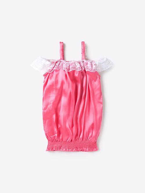 pink lace cotton blend regular top - 18882934 - Very Small Image - 1