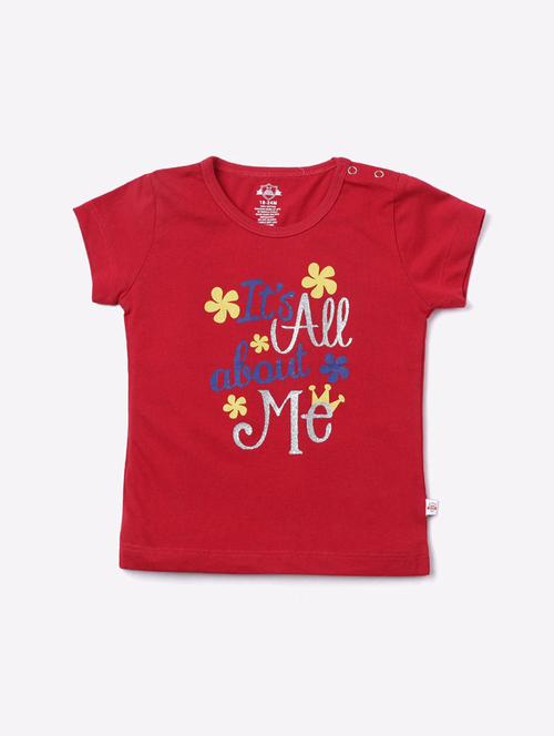 red typography knit regular top - 18882984 - Very Small Image - 1
