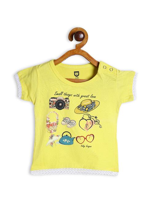 yellow printed cotton regular top - 18883178 - Very Small Image - 1
