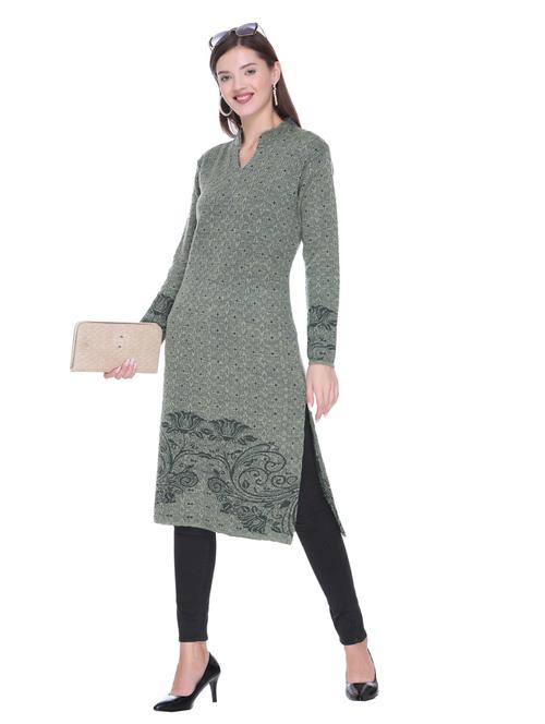 green solid kurta - 18885901 - Very Small Image - 1