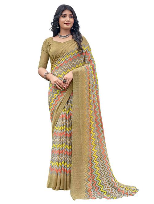 multi coloured printed saree with blouse - 18886596 - Very Small Image - 1