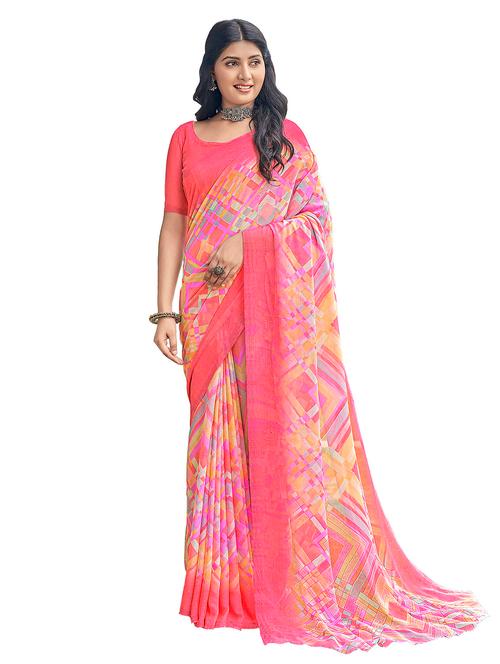 multi coloured printed saree - 18886605 - Very Small Image - 1