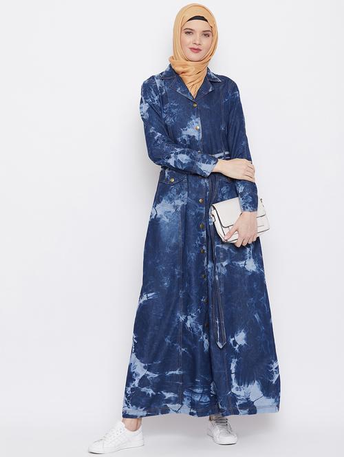multi coloured denim cloak kaftan - 18886672 - Very Small Image - 1