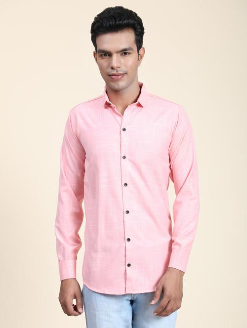 pink cotton blend casual shirt - 18886685 - Very Small Image - 1