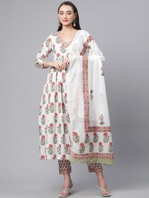 orange embroidered kurta pant set - 18886780 - Very Small Image - 1