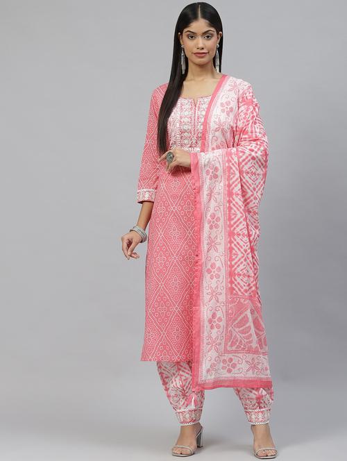 pink embroidered kurta pant set - 18886797 - Very Small Image - 1