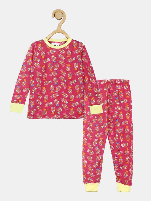 red printed nightwear pyjama set - 18886870 - Very Small Image - 1