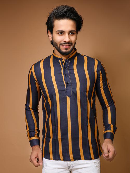 new printed cotton short shirt for man - 18892600 - Very Small Image - 1