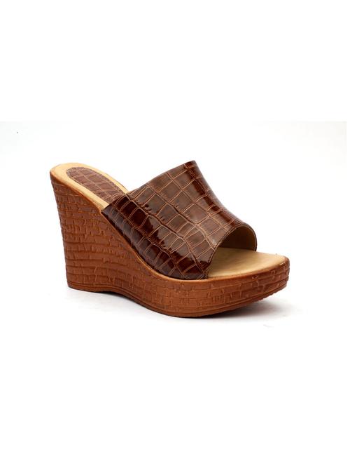 tan synthetic slip on sandals - 18902608 - Very Small Image - 1