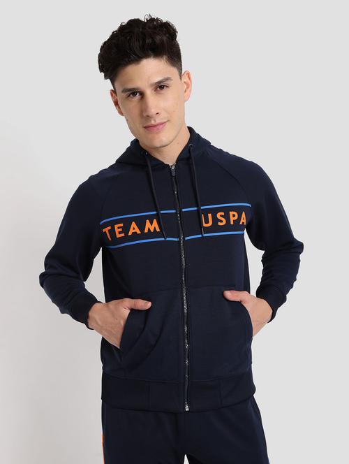hooded front print casual jacket - 18902672 - Very Small Image - 1