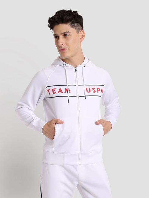 hooded front print casual jacket - 18902675 - Very Small Image - 1