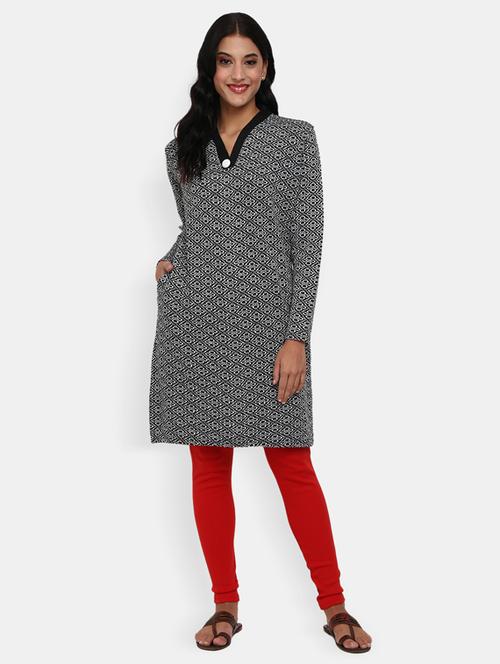 grey self design straight kurti - 18902727 - Very Small Image - 1