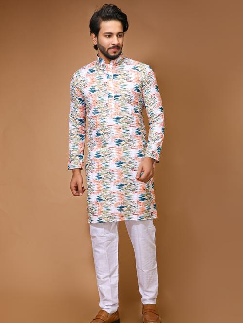 new arrive printed man's kurta - 18903733 - Very Small Image - 1