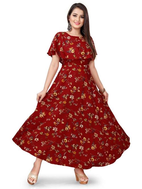 red coloured a-line dress - 18904546 - Very Small Image - 1