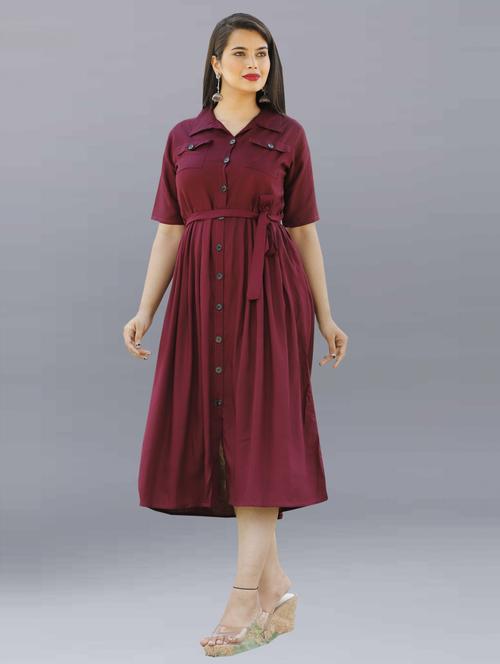 women's shirt solid dress - 18904651 - Very Small Image - 1