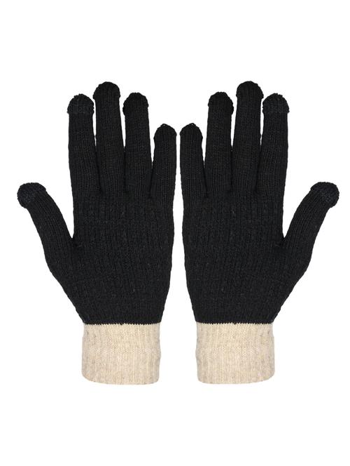 solids plain wool gloves - 18906251 - Very Small Image - 1