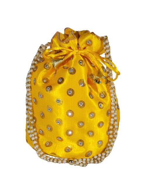 yellow polyester regular potli - 18906366 - Very Small Image - 1