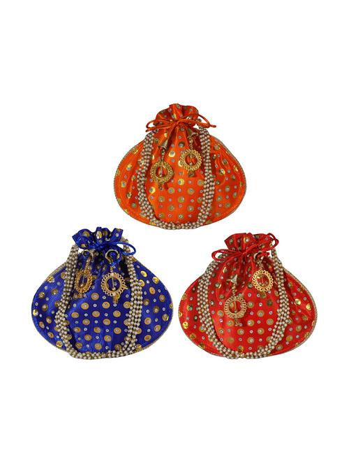 multi colored satin regular potli - 18906385 - Very Small Image - 1