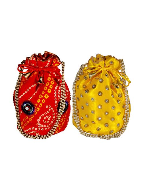 multi colored satin regular potli - 18906425 - Very Small Image - 1
