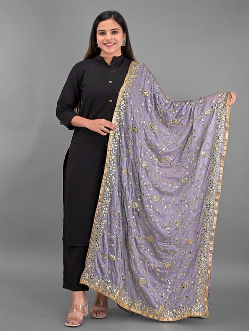 grey dupatta - 18906650 - Very Small Image - 1