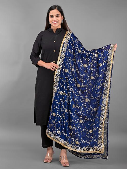 blue dupatta - 18906651 - Very Small Image - 1