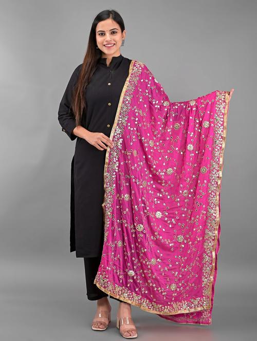 pink dupatta - 18906652 - Very Small Image - 1