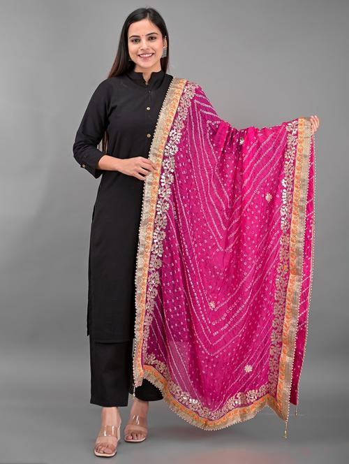 pink dupatta - 18906663 - Very Small Image - 1