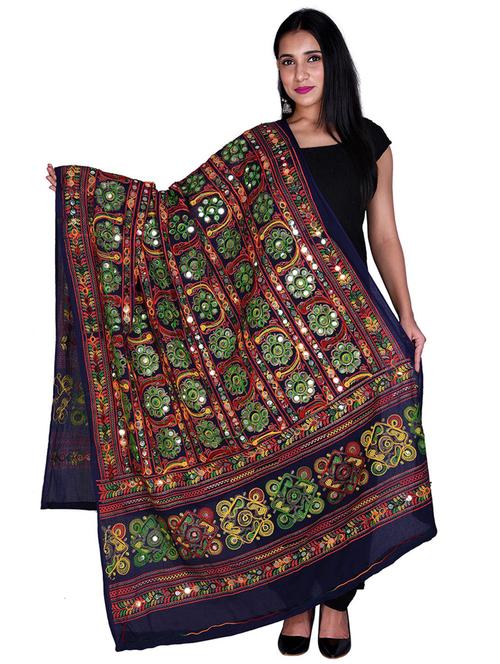 blue embroidered dupatta - 18906738 - Very Small Image - 1