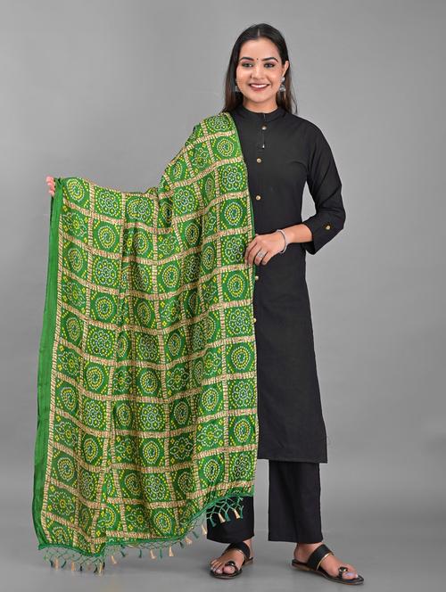 green printed dupatta - 18906943 - Very Small Image - 1
