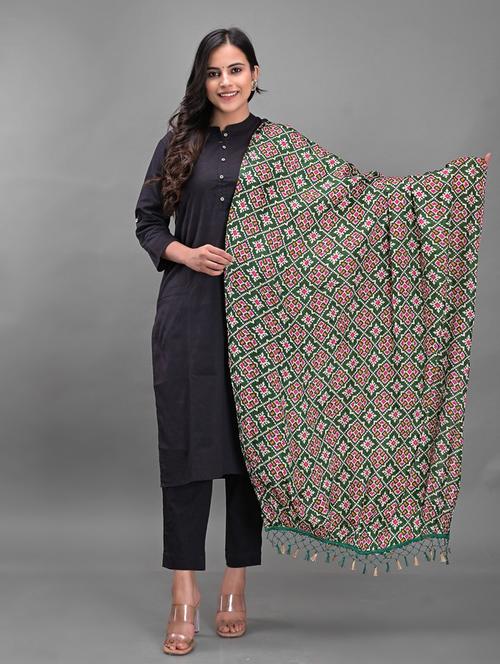 green printed dupatta - 18906966 - Very Small Image - 1