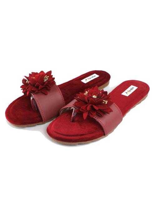 maroon flat sandal - 18907371 - Very Small Image - 1
