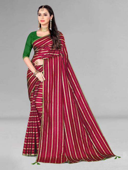maroon jamdani saree with blouse - 18907902 - Very Small Image - 1