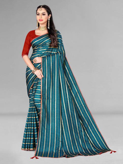blue jamdani saree with blouse - 18907919 - Very Small Image - 1