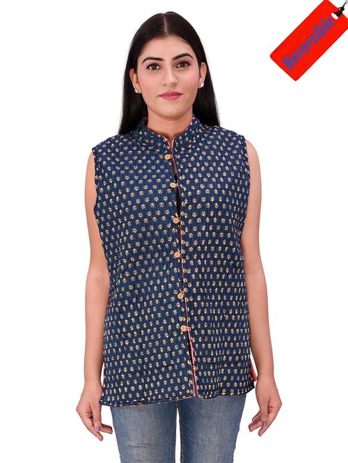 pink printed ethnic jacket - 18908341 - Very Small Image - 1