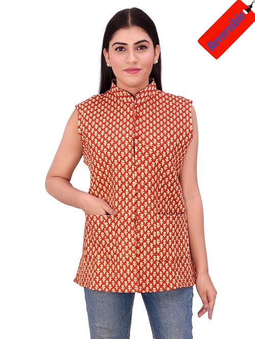 blue printed ethnic jacket - 18908357 - Very Small Image - 1